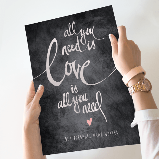 Plakat | All You Need is Love | czarny