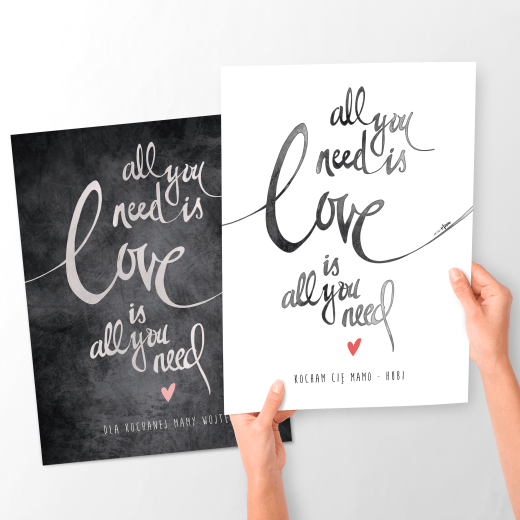 Plakat | All You Need is Love | biały