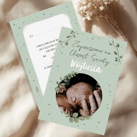 Zaproszenie na chrzciny | Miętowe