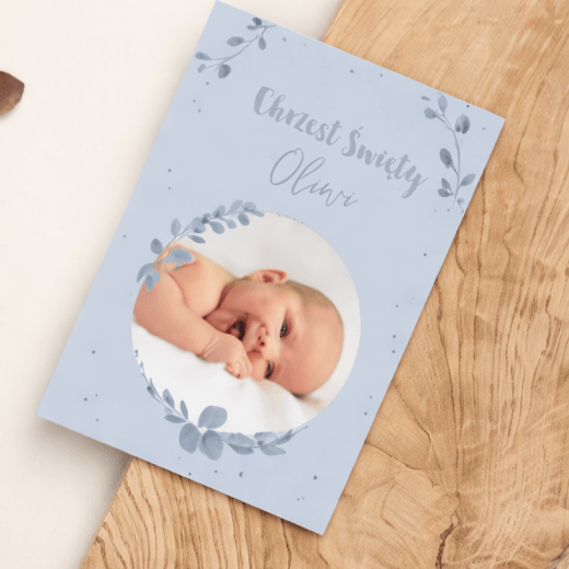 Zaproszenie na chrzciny | błękitne